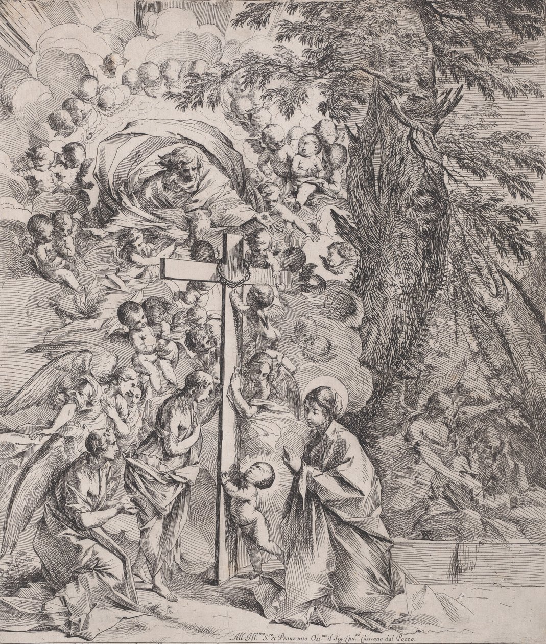 Sen svatého Josefa, který spí vpravo, Panna s dítětem u cro..., ca. 1635-37. od Pietro Testa