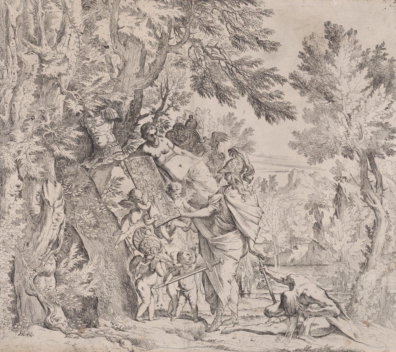 Venuše dává zbraně Aeneovi, ca. 1638-40. od Pietro Testa