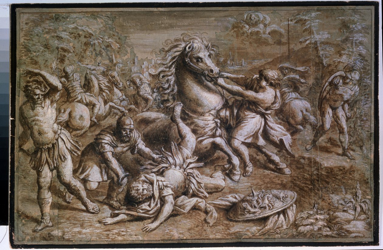 ""La conversion de saint Paul"" (Obrácení svatého Pavla) Kresba tuší od Pietra Berrettiniho dit Pietro da Cortona od Pietro da Cortona