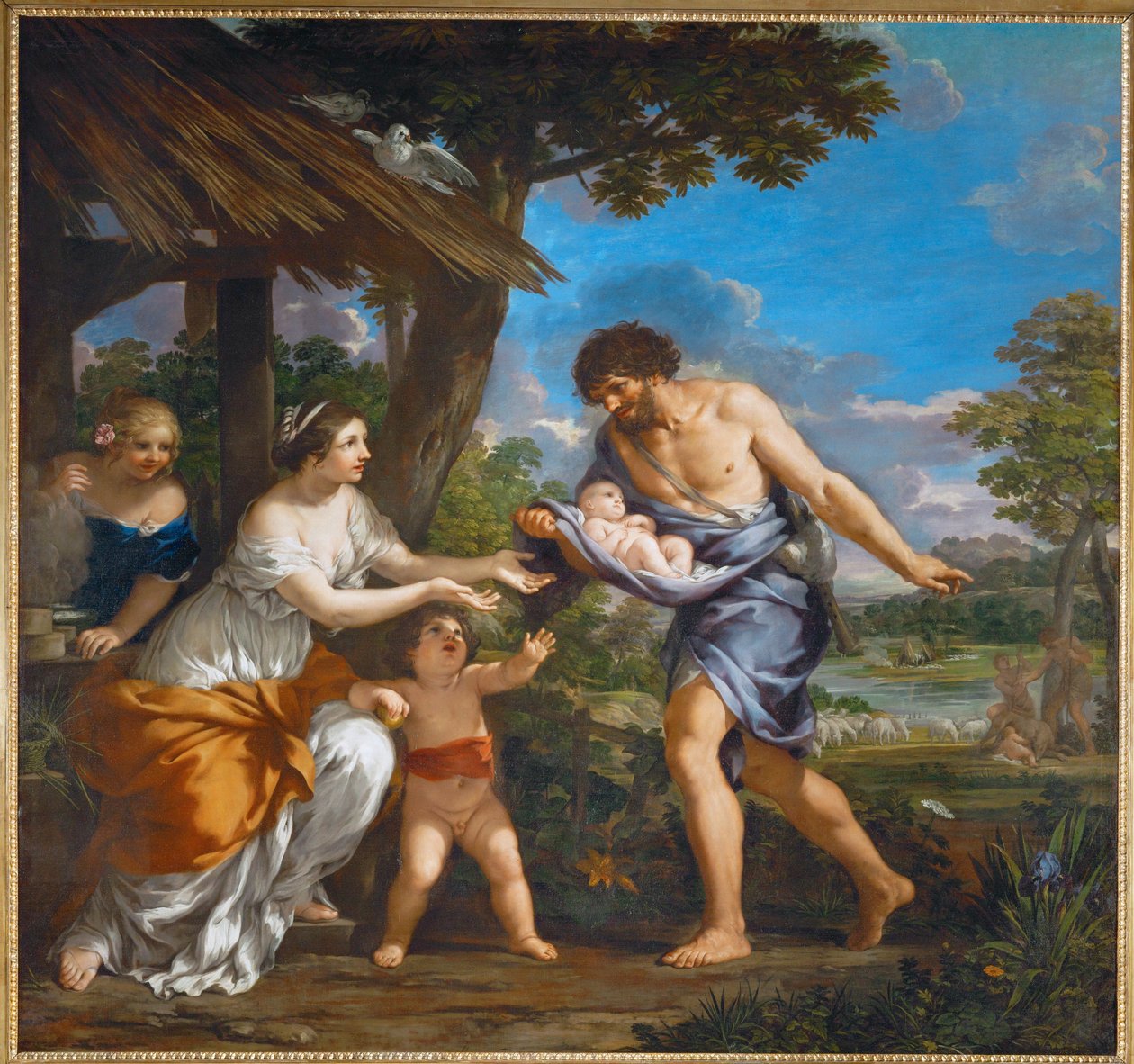 Romulus a Remus nalezeni Faustem ... od Pietro da (1596-1669) Cortona