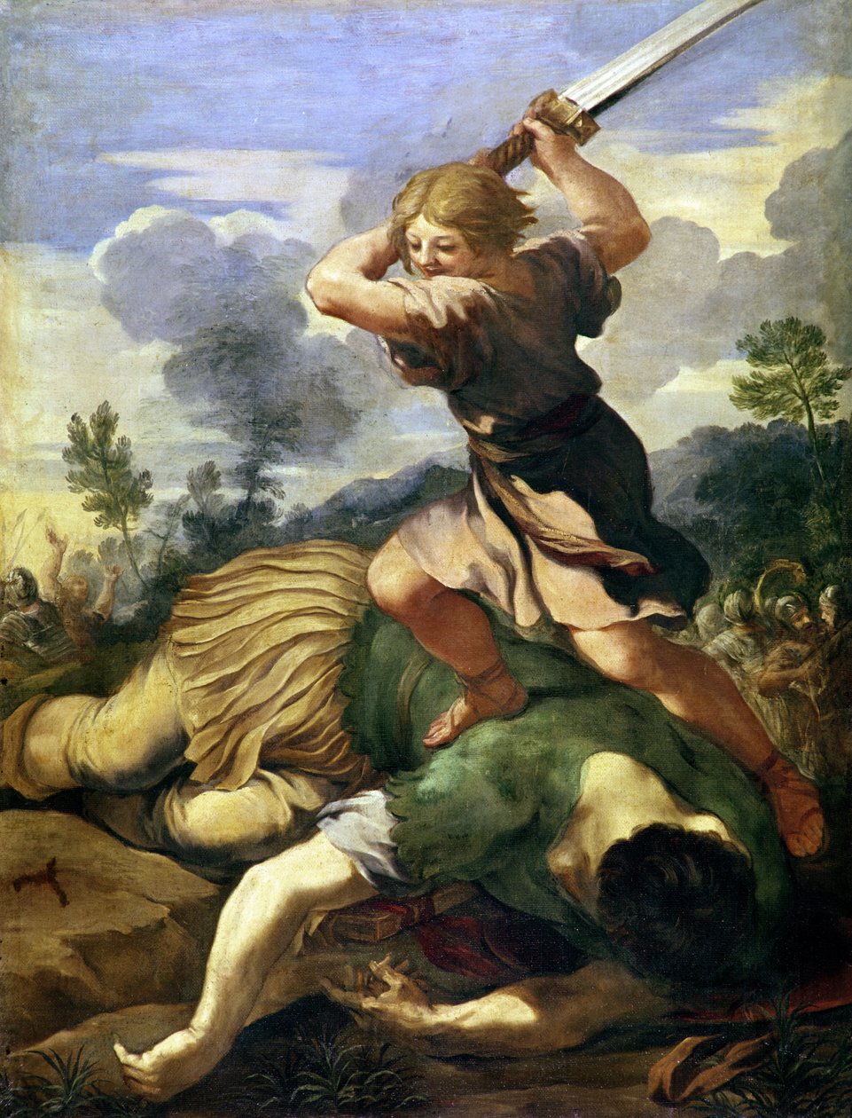 David zabíjející Goliáše (olej na plátně) od Pietro da (1596 1669) Cortona