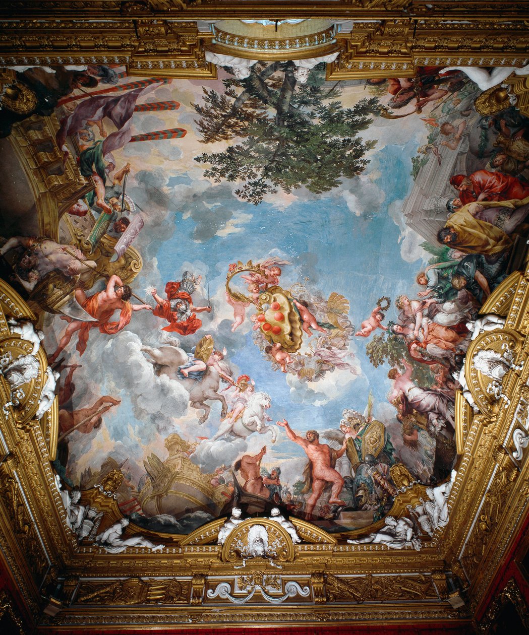 Mars po válce, klenba Síně Marsu od Pietro da Cortona
