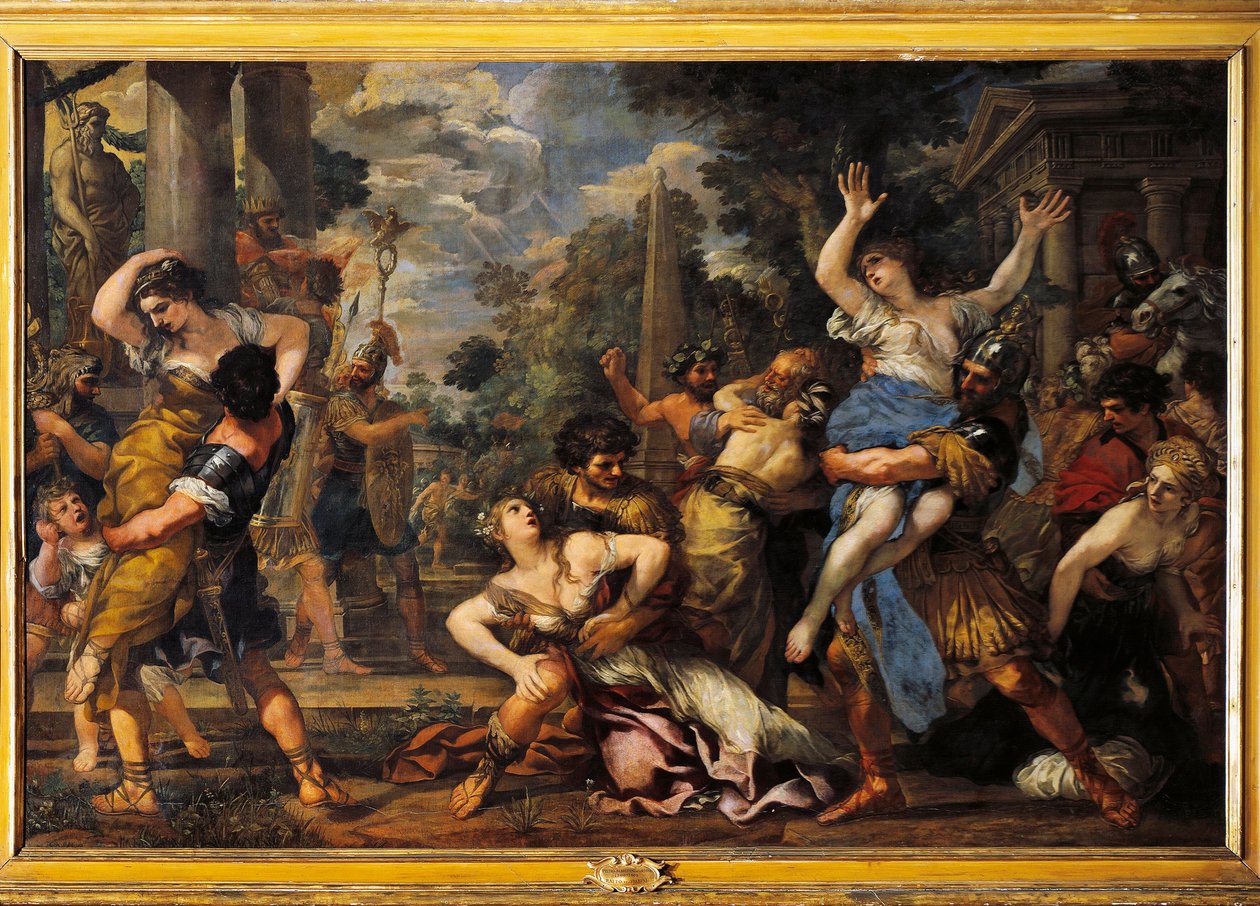 Obraz Únos Sabinek od Pietra da Cortony (kámen z Cortony) (Pietro Berrettini od Pietro da Cortona
