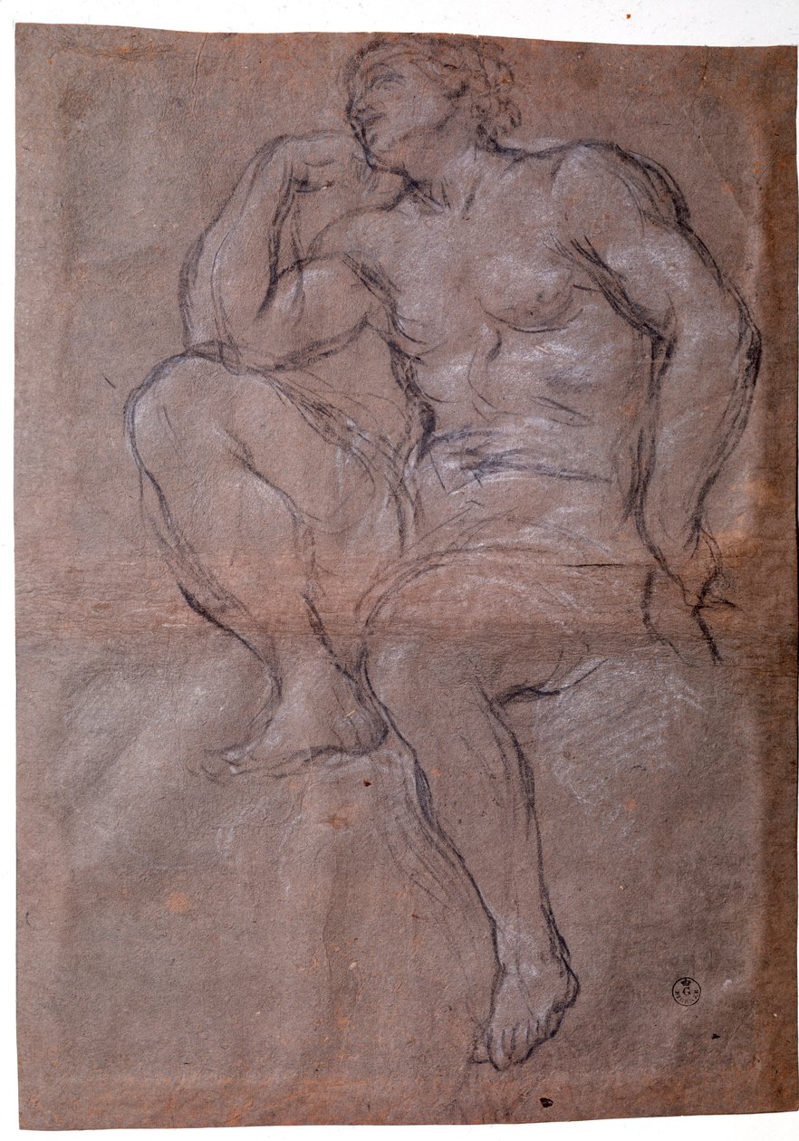 Mladý muž, studium - kreslení od Pietro da Cortona