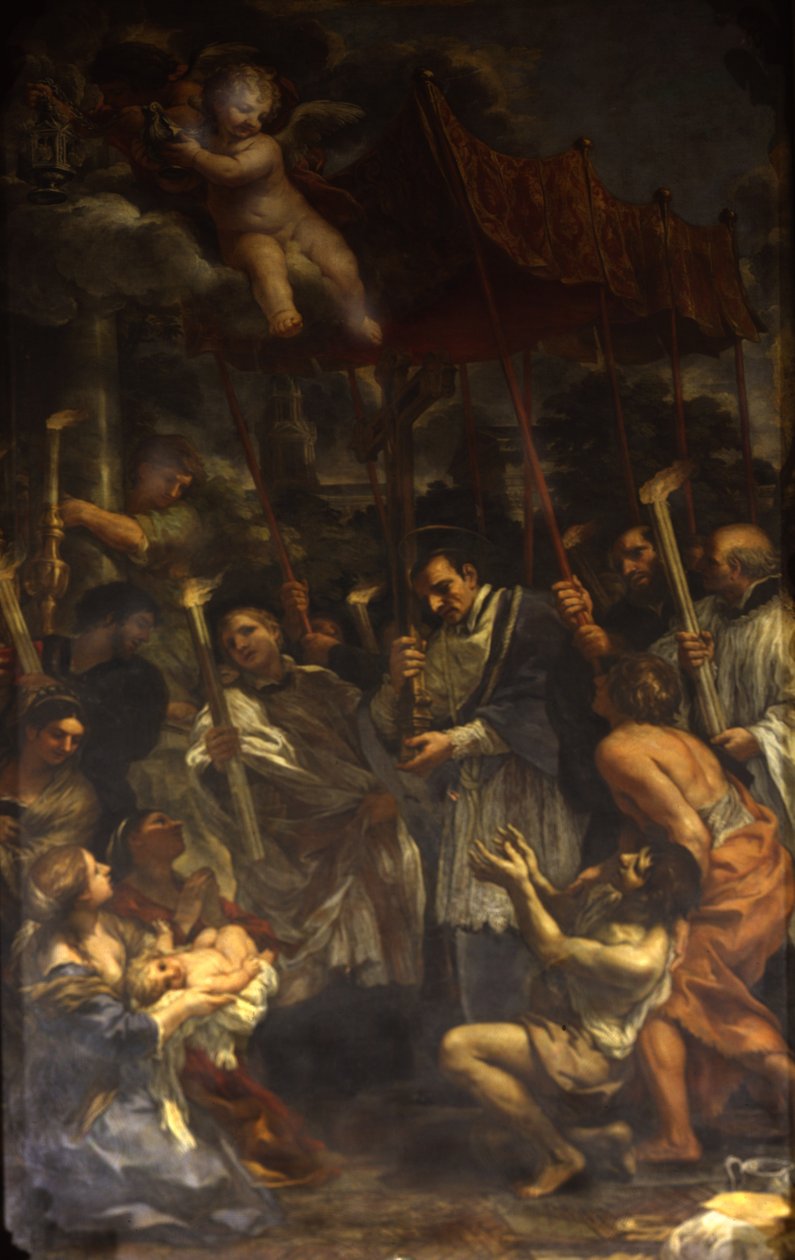 Svatý Karel nesoucí svatý hřeb v procesí během moru od Pietro da Cortona