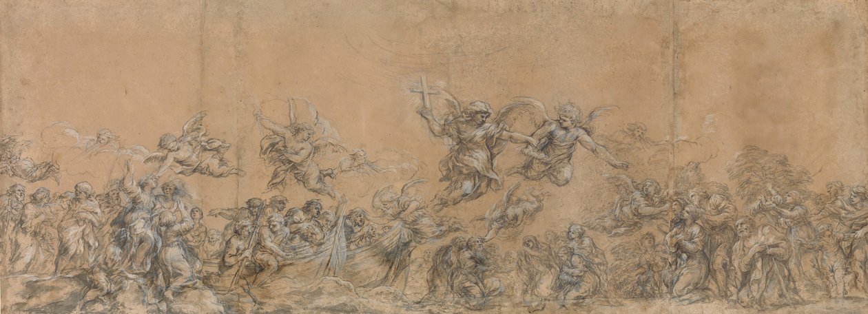 Studie pro anděly pečetící čela dětí Izraele v bazilice svatého Petra, 1652. od Pietro da Cortona