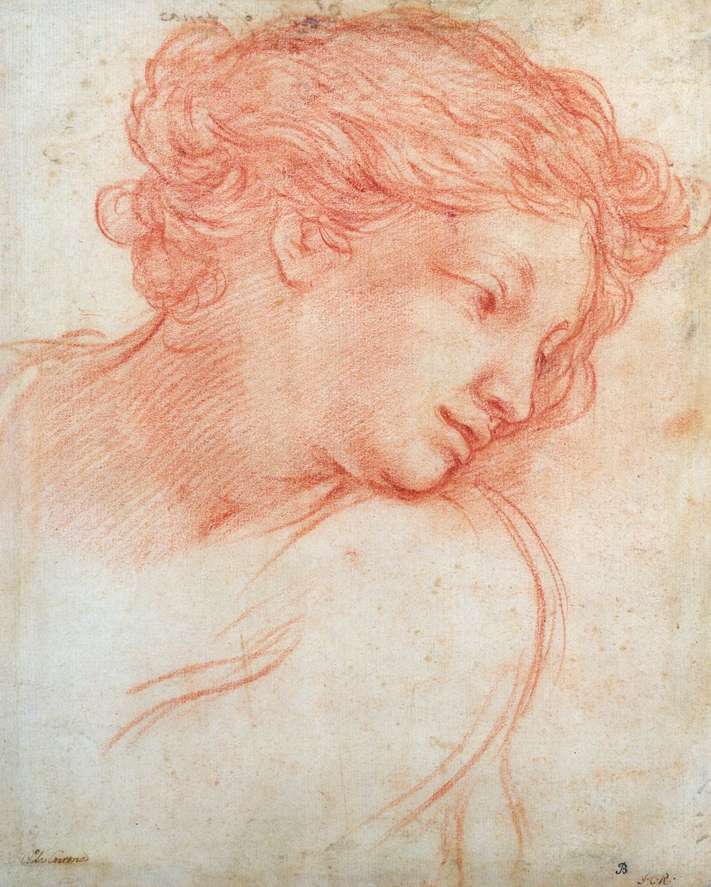 Studie hlavy dívky od Pietro da Cortona