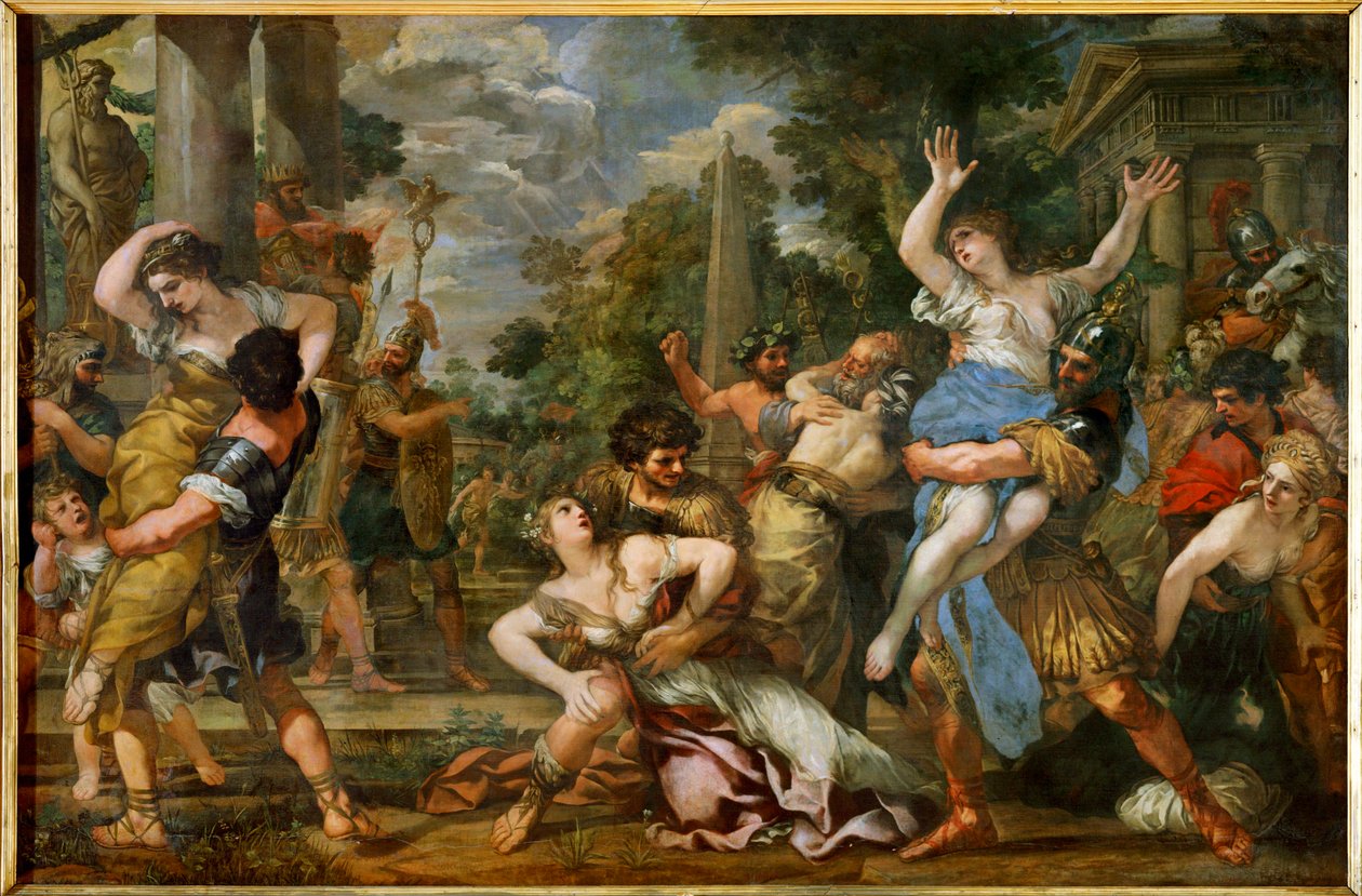 Znásilnění Sabinek (malba na plátně) od Pietro da & Ferri Ciro (1634-89) Cortona