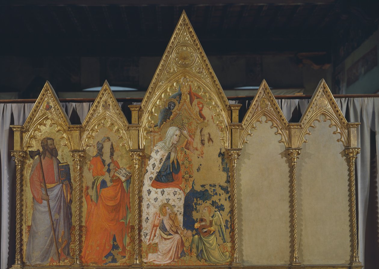 Korunovace Panny Marie, polyptych od Pietro da Miniato