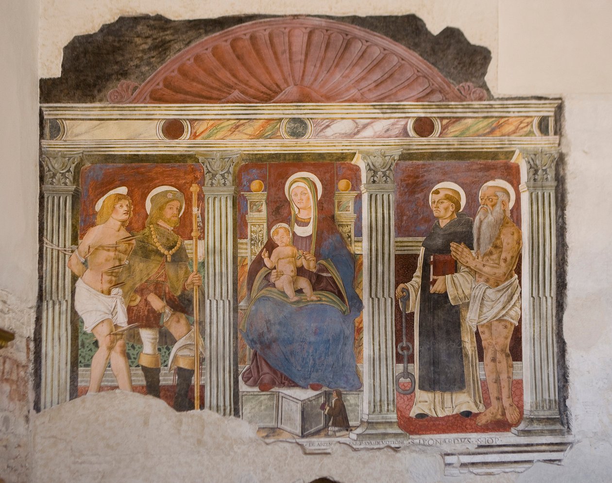 Kostel Saint Pietro and Paolo, Valvasone, Friuli, Itálie (freska) od Pietro da Vicenza