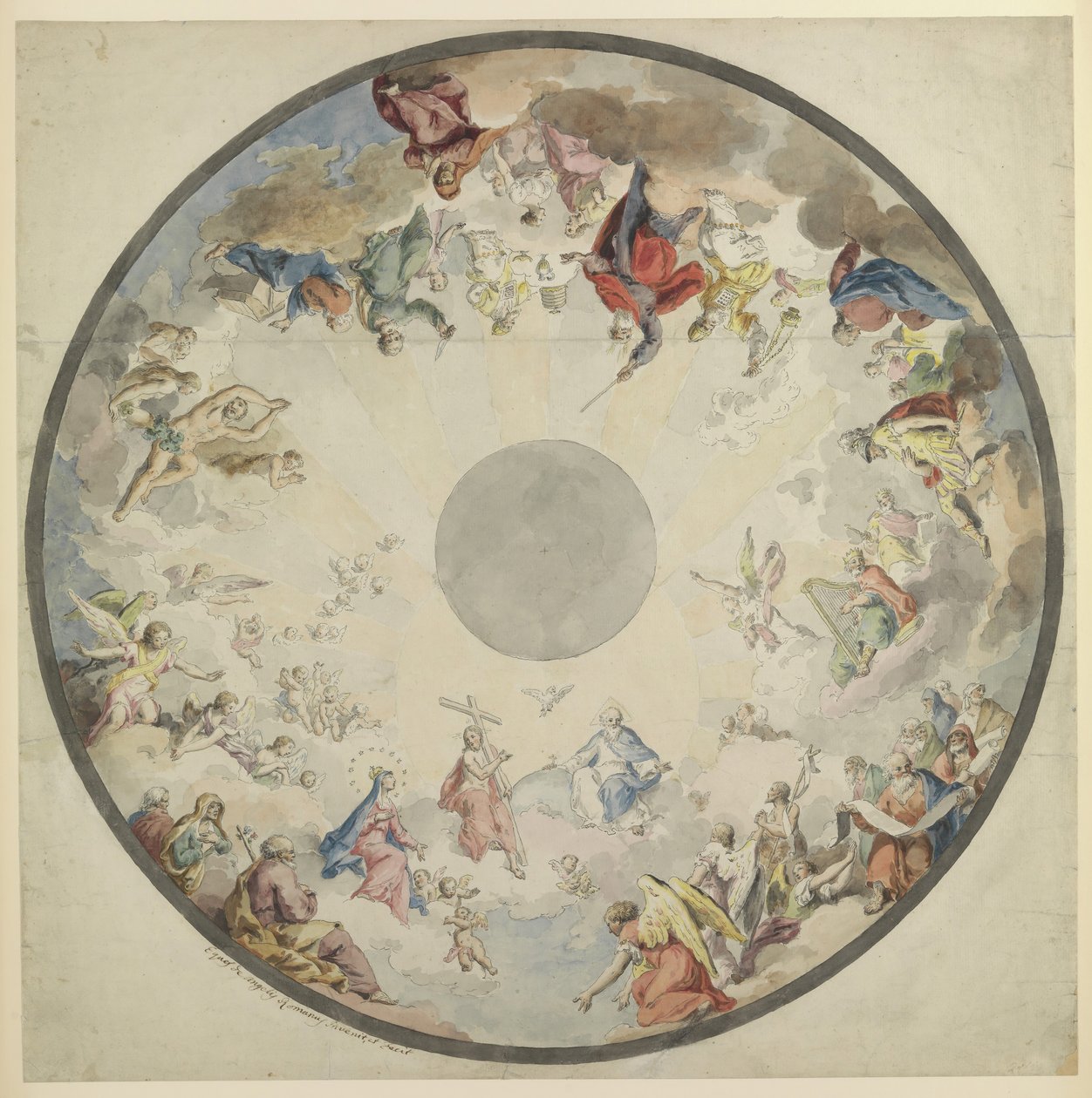 Návrh kupole s postavami Starého a Nového zákona, 1720-1804. od Pietro de Angelis