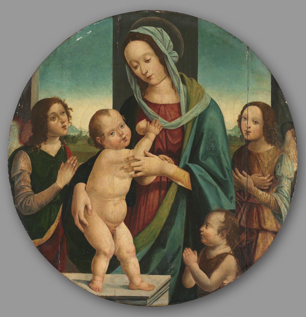 Panna a dítě s Janem Křtitelem a anděly, c. 1500. od Pietro del Donzello