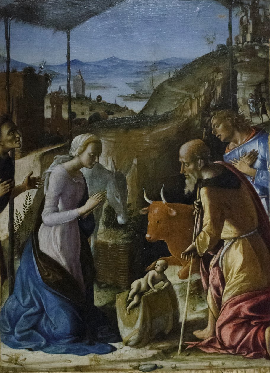 Klanění pastýřů, asi 1493-96 (tempera na desce) od Pietro di Francesco degli Orioli