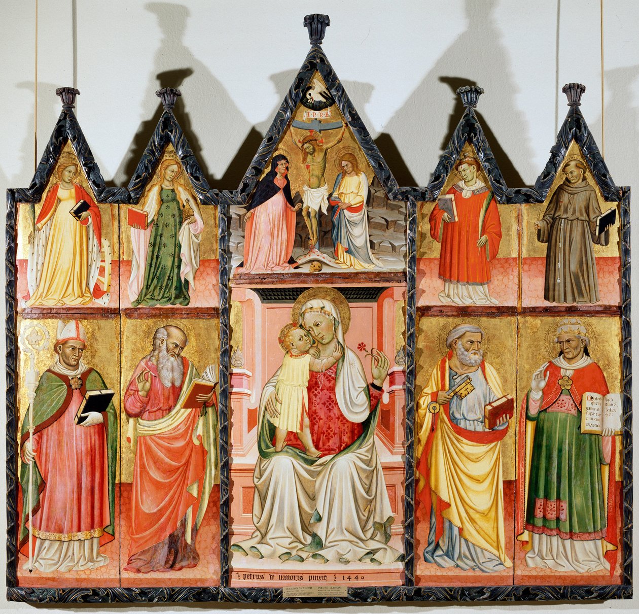 Polyptych Madona a dítě se svatými, deset samostatných panelů, 1440 od Pietro di Giovanni Lianori