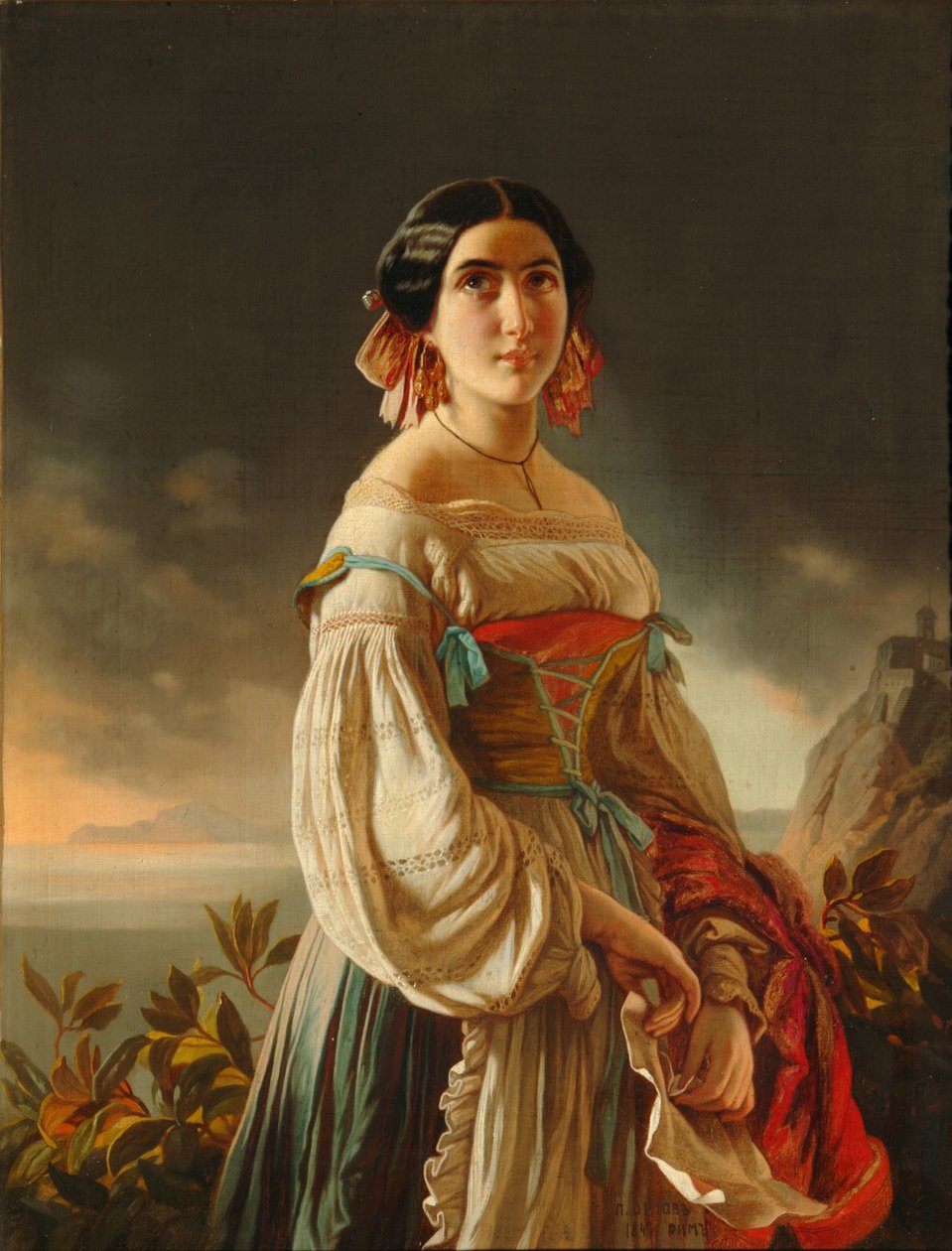 Portrét princezny Liny Gagariny, 1847 od Pimen Nikitich Orlov