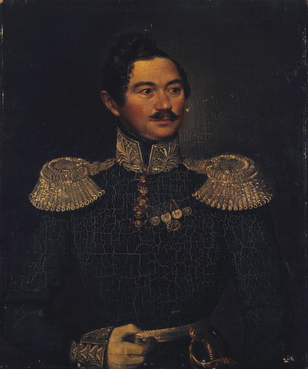 Portrét generála Ivana Alexejeviče Orlova 1795-1874, 1835 od Pimen Nikitich Orlov