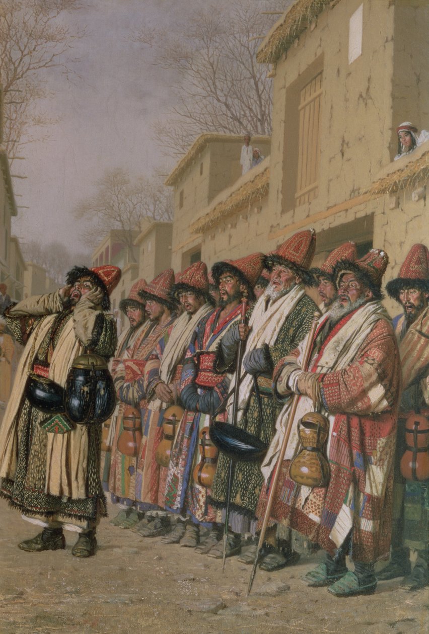 Sbor dervišů žebrajících o almužnu v Taškentu, 1870 od Piotr Petrovitch Weretshchagin