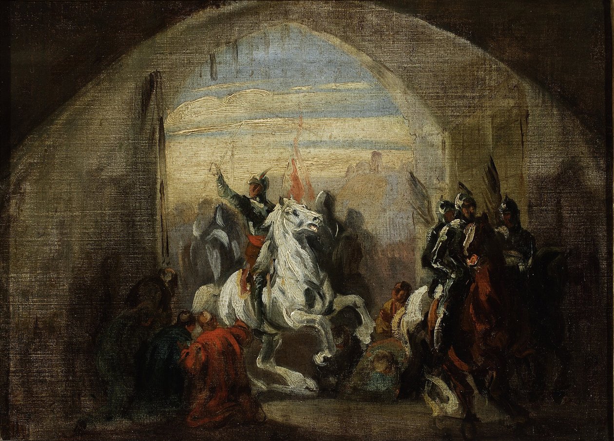 Vstup Boleslava I. Polska, říká statečný (967-1025) do Kyjeva - Vstup Boleslava Chrabrého do Kyjeva Michalowski, Piotr (1800-1855). Olej na plátně, rozměr: 35,5x48,5, v. 1837, Muzeum Narodowe, Varšava od Piotr Michalowski