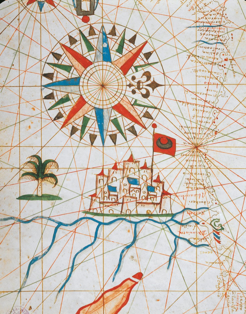 Alexandria, Egypt, z portolánského atlasu sestávajícího ze šesti grafů, autorů Placido Caloiro a Francesco Oliva, Pergamen. 1646. od Placido Caloiro e Oliva