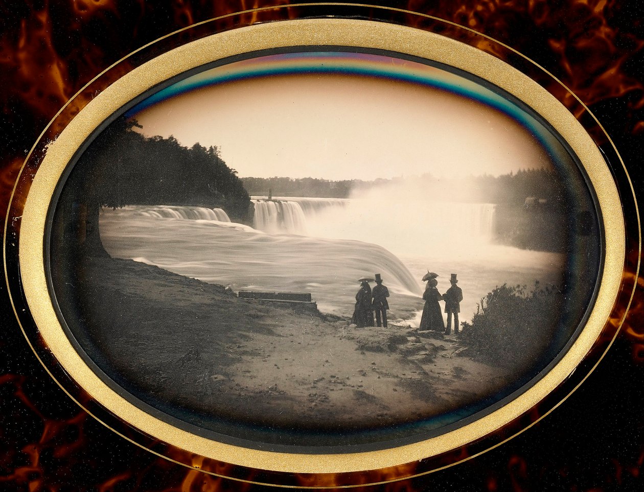 Daguerrotypie Niagarských vodopádů od Babbitta, kolem roku 1855 (daguerrotypie) od Platt D. Babbitt
