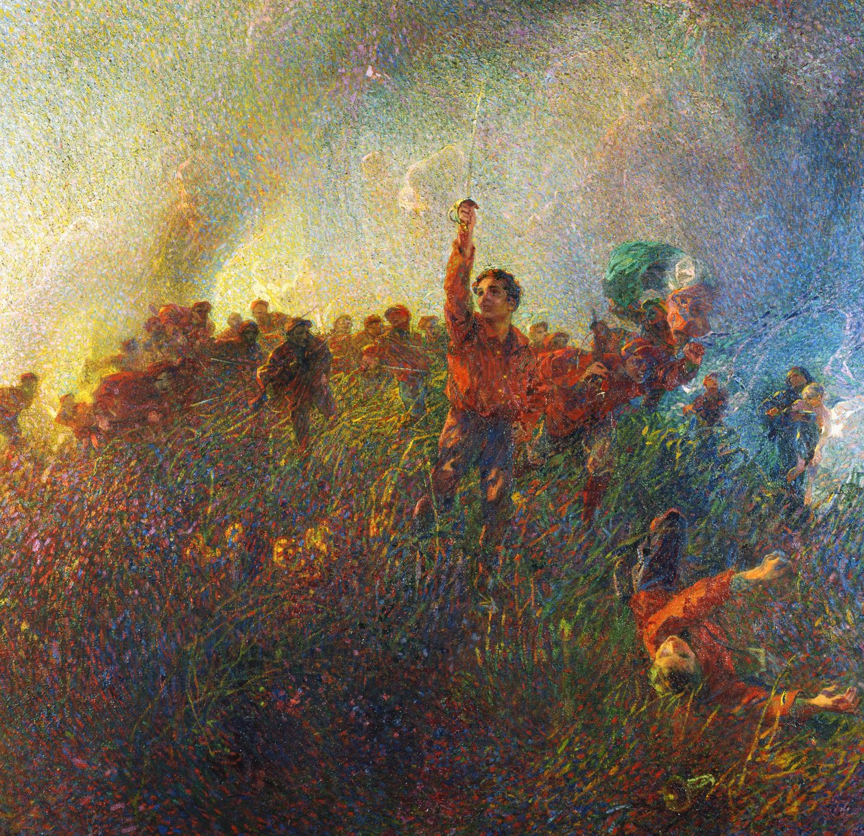 Červený předvoj Argonne od Plinio Nomellini