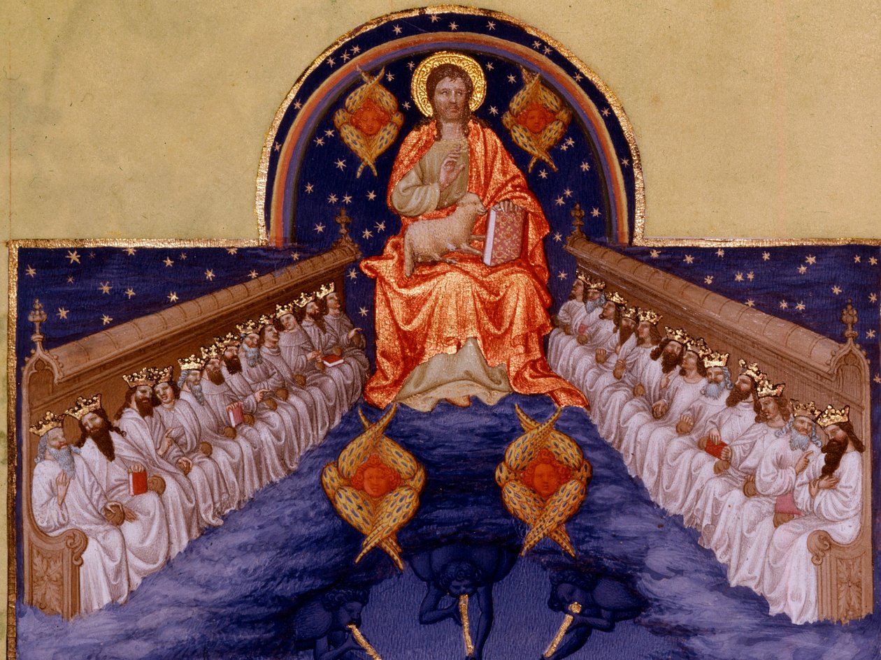 Svatý Jan a Patmos. “” Miniatura v “” Velmi bohaté hodiny vévody z Berry”” od Pol De Limburg (15. století). Chantilly, Musee Conde od Pol de Limbourg