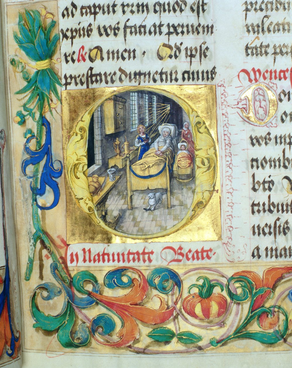 Narození Panny Marie z pontifikálu biskupa Erasma Ciolka, kolem 1510 (tempera a zlato na pergamenu) od Polish School