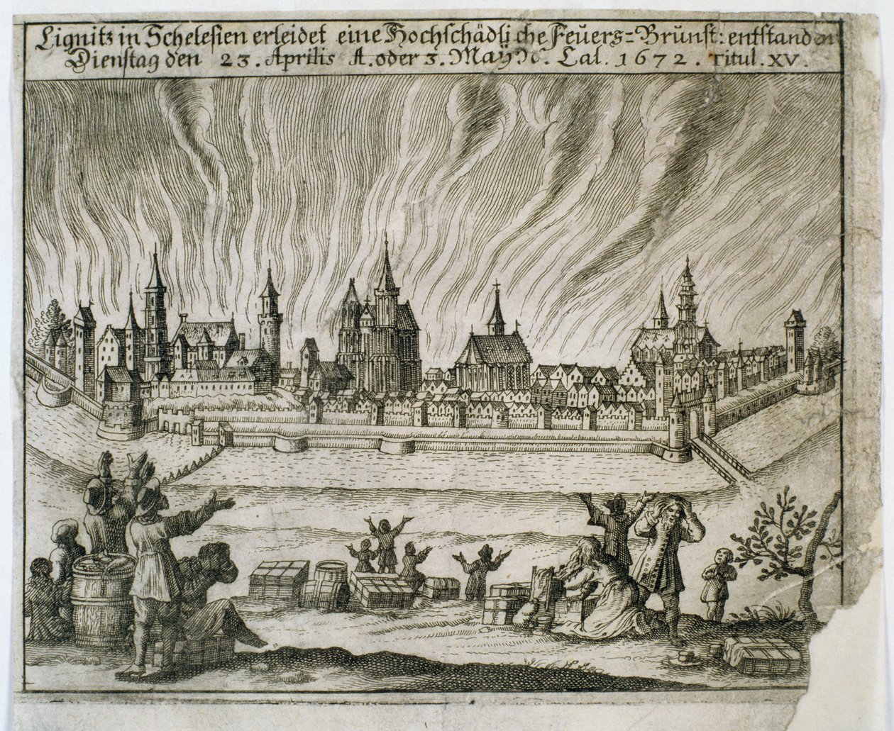 Legenda o požáru dvou, 1672 od Polish School