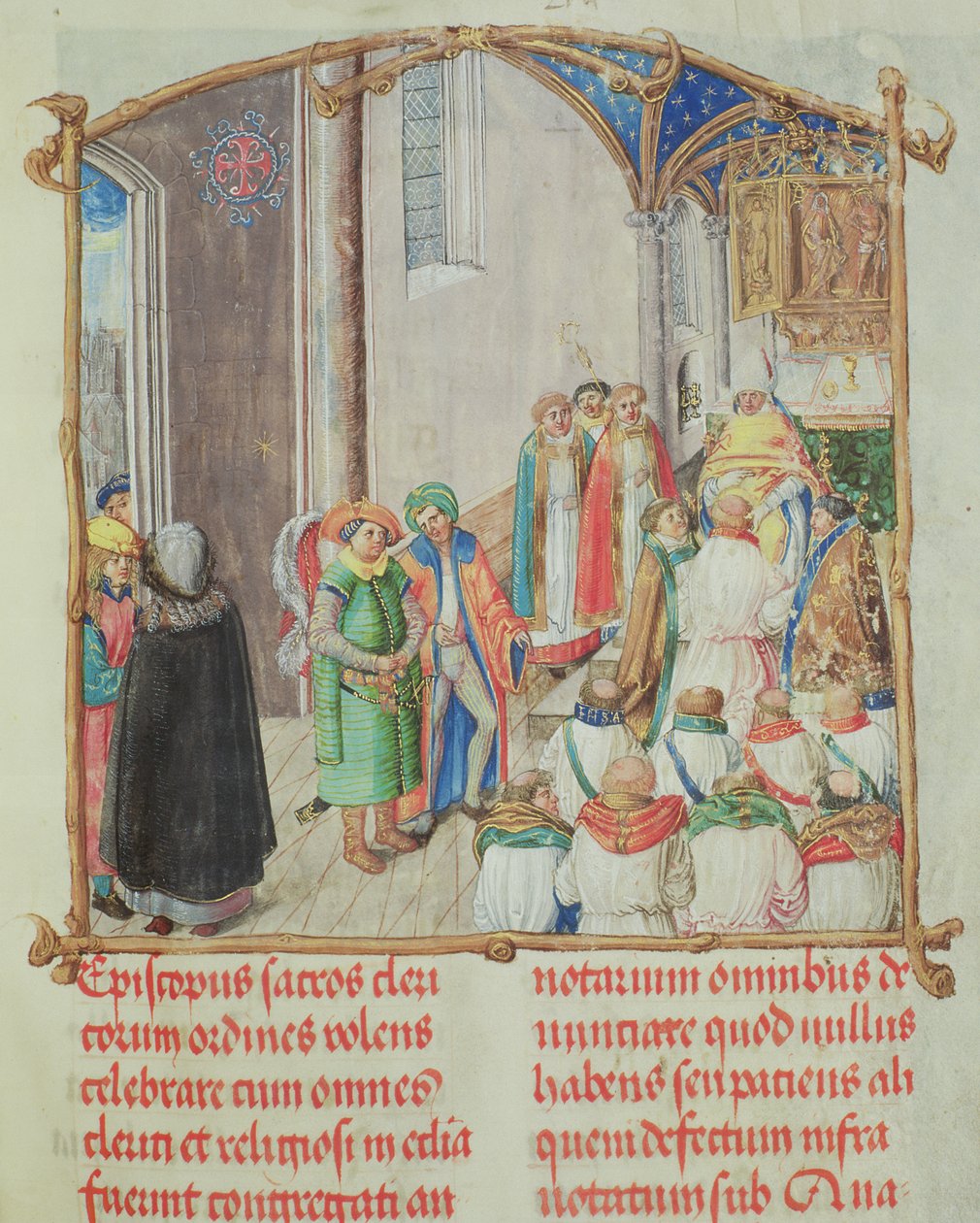 Kněžské svěcení od papeže biskupa Erasma Cioleka, kolem roku 1510 (tempera a zlato na pergamenu) od Polish School