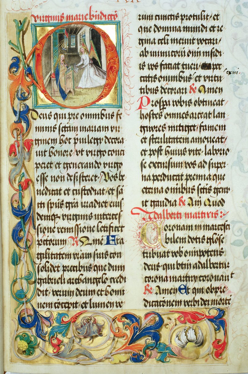 Zvěstování od papeže biskupa Erasma Ciolka, kolem roku 1510 (tempera a zlato na pergamenu) od Polish School