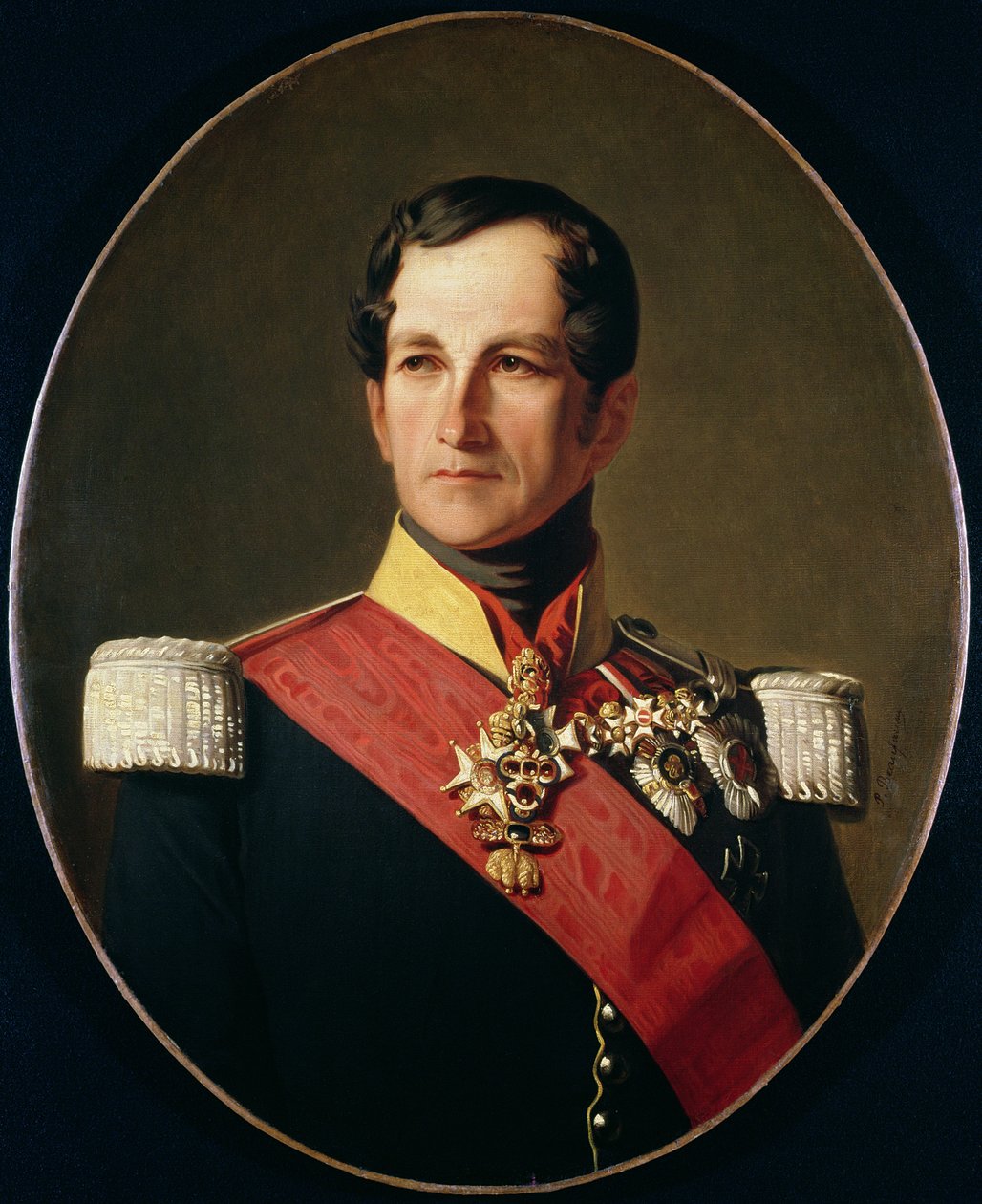 Portrét Leopolda I. (1790-1865) ze Saxe-Cobourg-Gotha v uniformě kyrysníka od Polydore Beaufaux