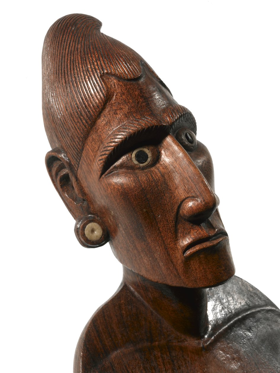 Ženská postava (moai papa) z Rapa Nui (Velikonoční ostrov) (dřevo, kost a obsidián) (detail MSC 3822528) od Polynesian School