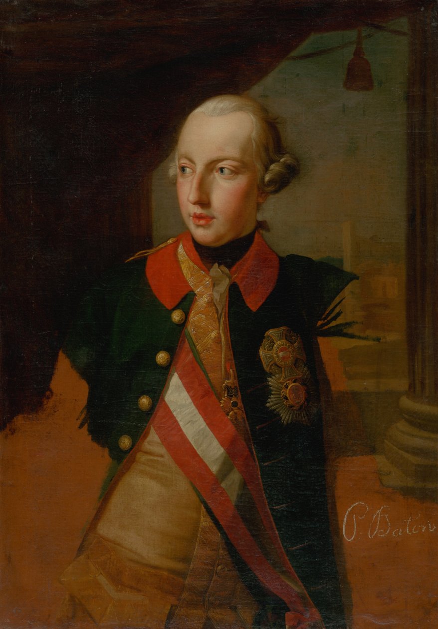 Studie k portrétu císaře Josefa II od Pompeo Batoni