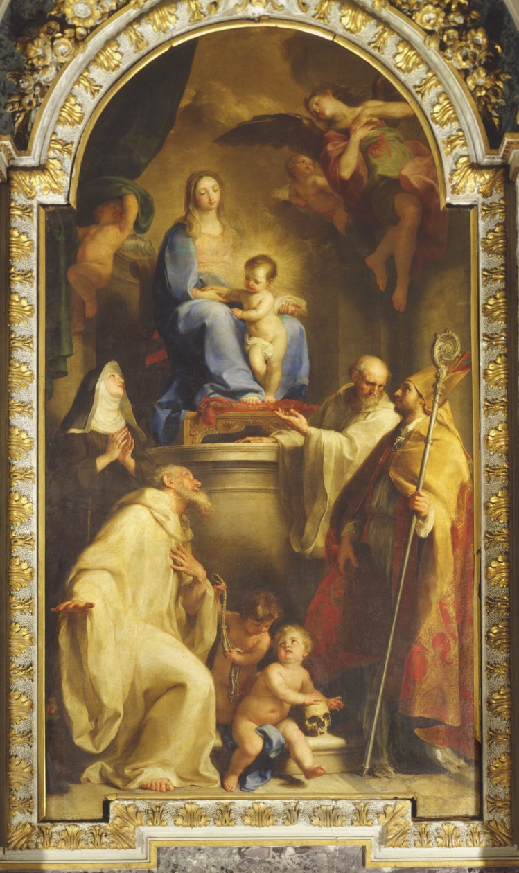 Madonna a Blahoslavená rodina Gabrielli od Pompeo Girolamo Batoni