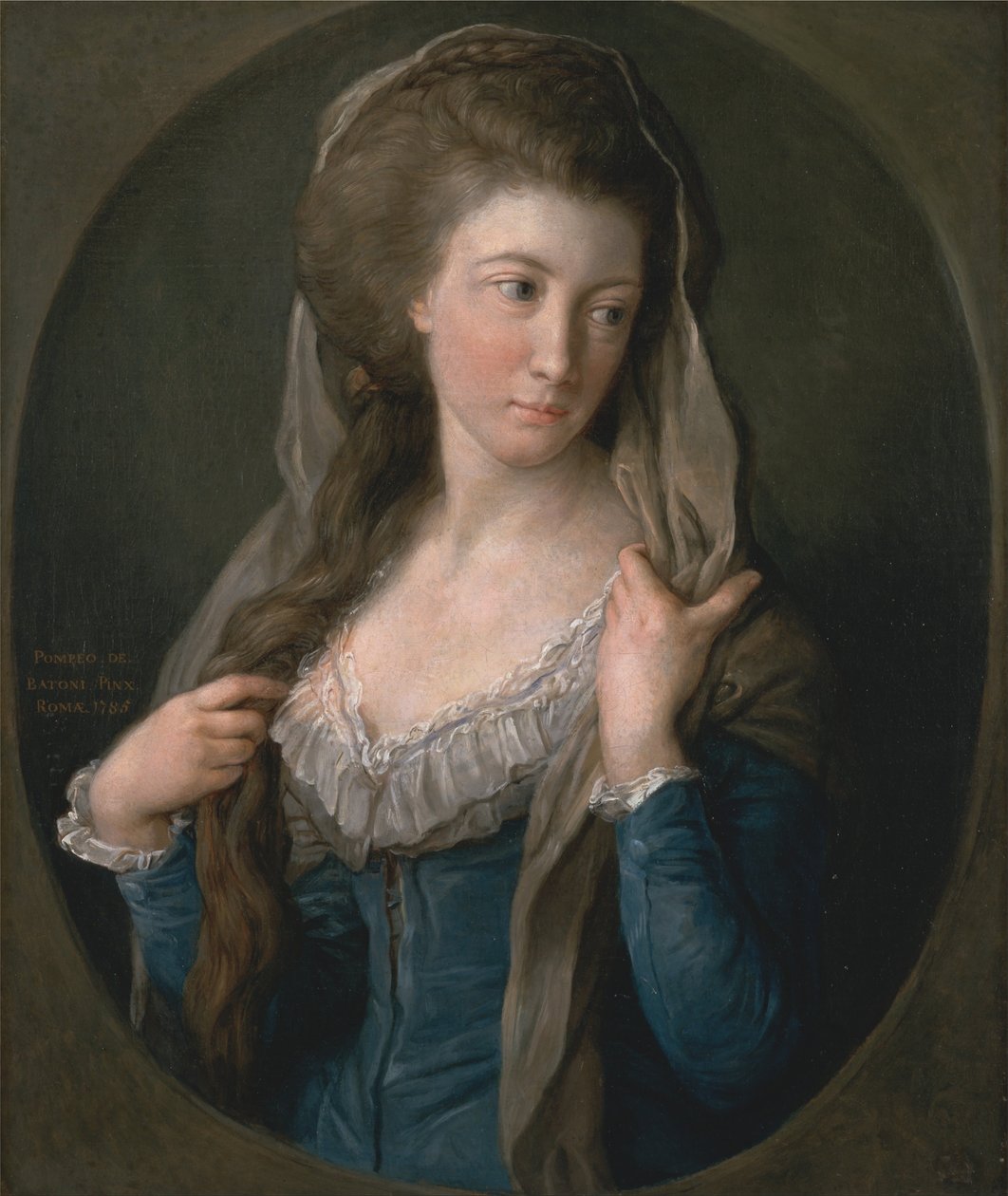 Portrét ženy, tradičně označovaný jako Margaret Stuart, Lady Hippisley od Pompeo Girolamo Batoni