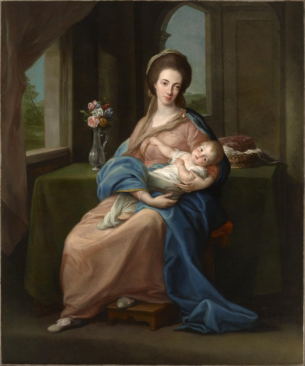 Markýza z Headfortu drží svou dceru Mary od Pompeo Girolamo Batoni