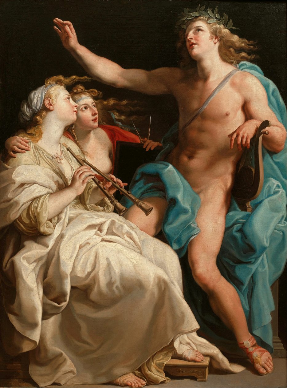 Apollo a dva múz od Pompeo Batoni