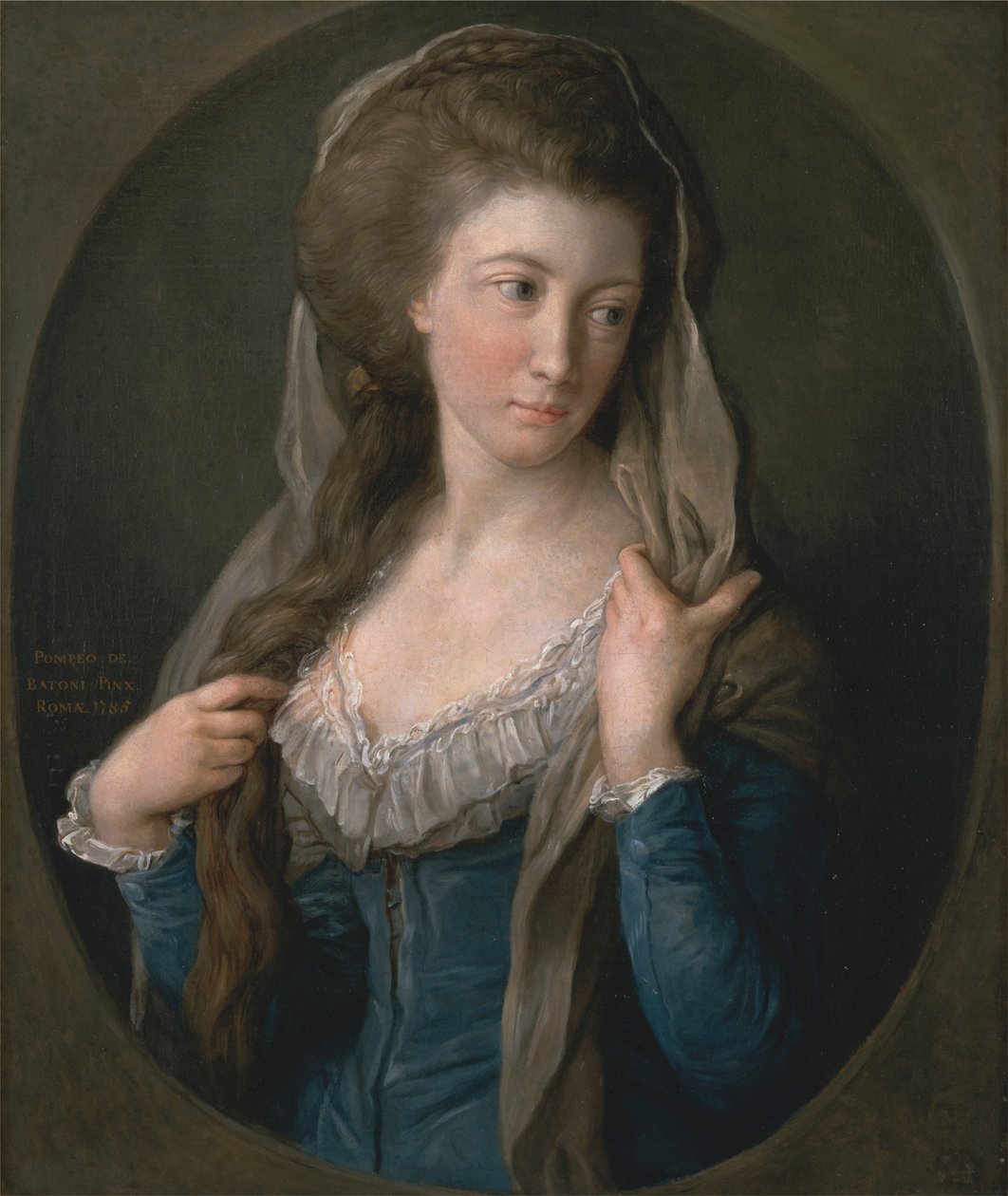 Portrét ženy, tradičně identifikované jako Margaret Stuart, Lady Hippisley od Pompeo Batoni