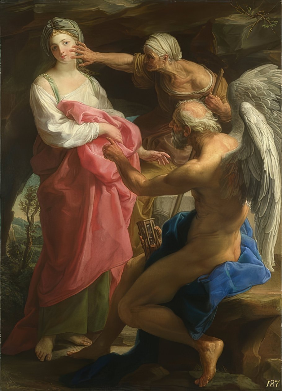 Čas velí stáří ničit krásu. 1746 od Pompeo Girolamo Batoni