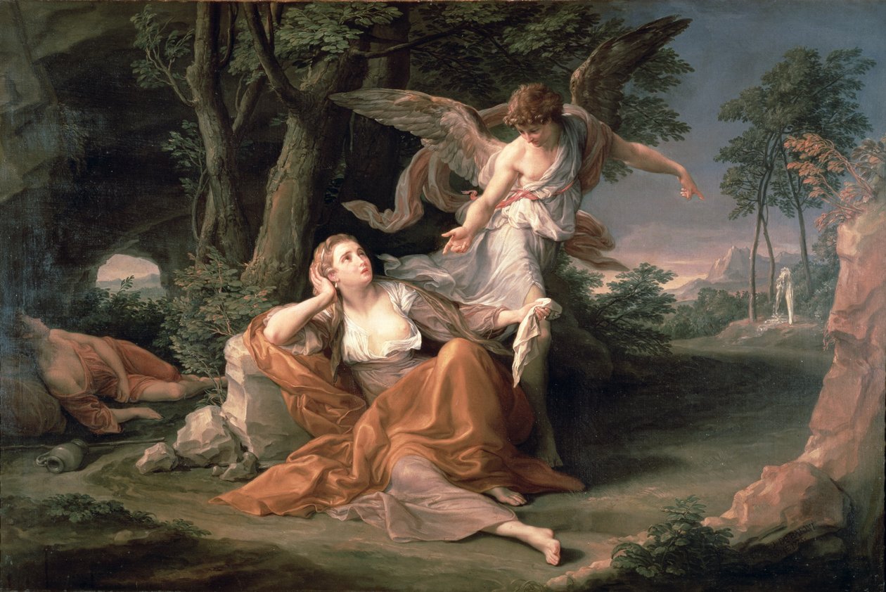 Hagar na poušti od Pompeo Girolamo Batoni