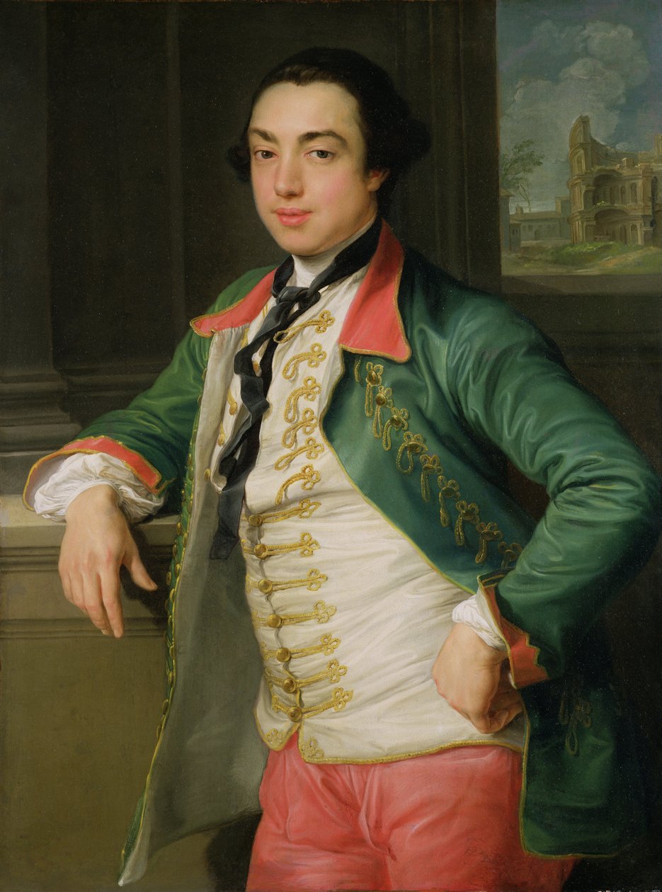 James Caulfield (1728-99), 4. vikomt Charlemont (později 1. hrabě z Charlemontu) kolem 1753-56 (olej na plátně) od Pompeo Girolamo Batoni