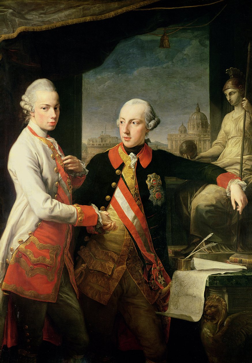 císař Josef II. (1741-90) a velkovévoda Leopold Toskánský od Pompeo Girolamo Batoni