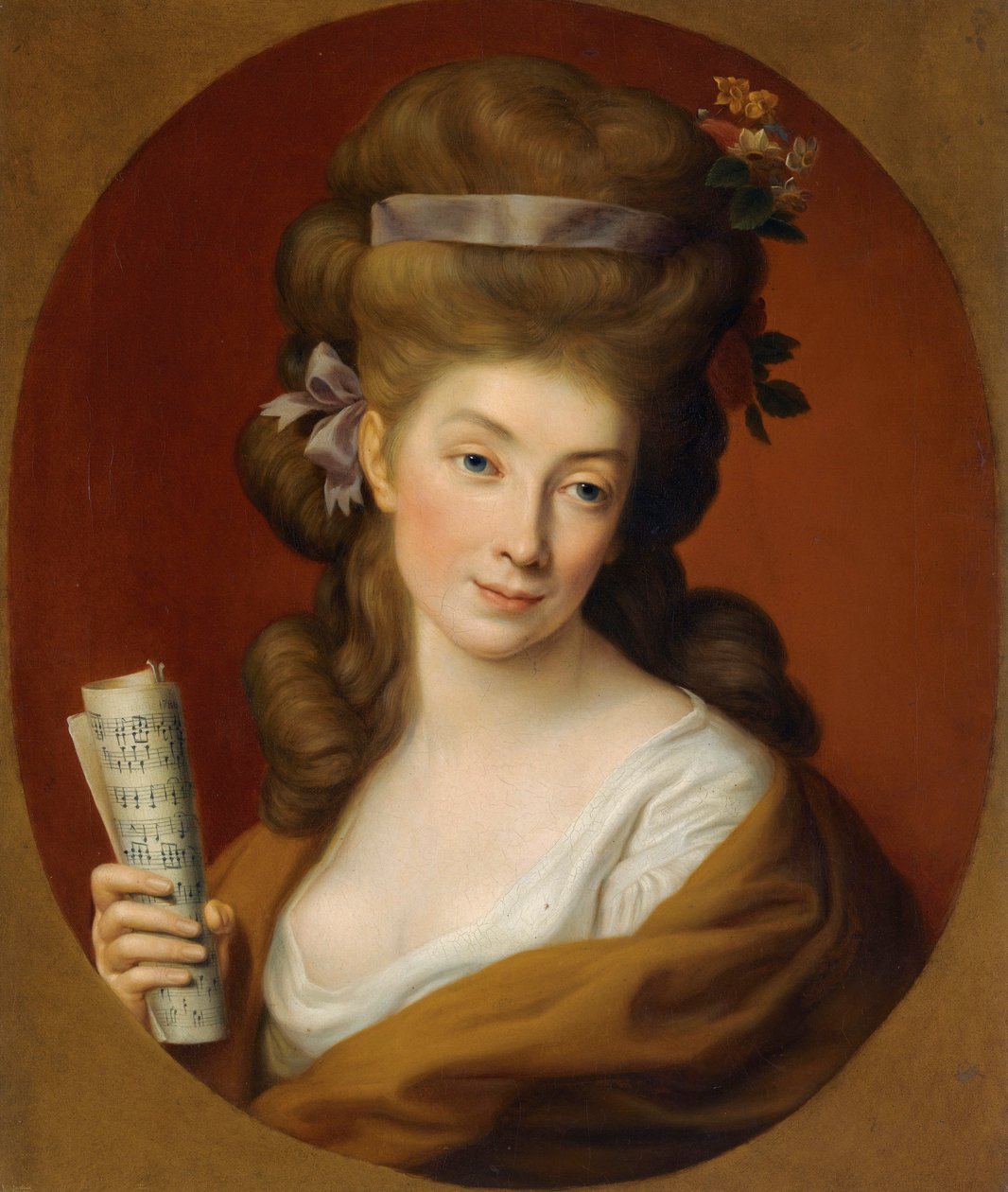 "" Portrait de la noble polonaise Izabela Lubomirska "" (Portrét princezny Izabely Elzbiety Potocké, rozené Lubomirské (1736-1816)) Peinture de Pompeo Batoni (1708-1787) - 1780 - Kolekce olej na plátně Rozměr 5415,3 cm od Pompeo Girolamo Batoni