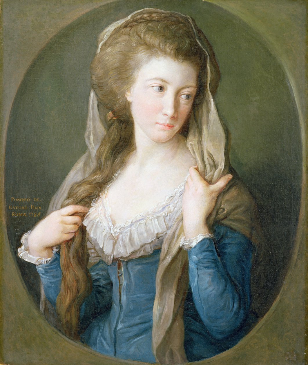 Portrét ženy, tradičně identifikované jako Margaret Stuart, Lady Hippisley od Pompeo Girolamo Batoni