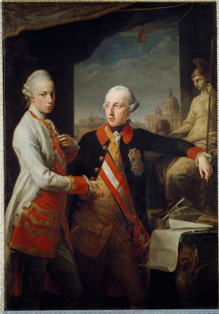 Portréty bratří Leopolda II. Habsbursko-Lotrinského, velkovévody toskánského a Josefa II. od Pompeo Girolamo Batoni
