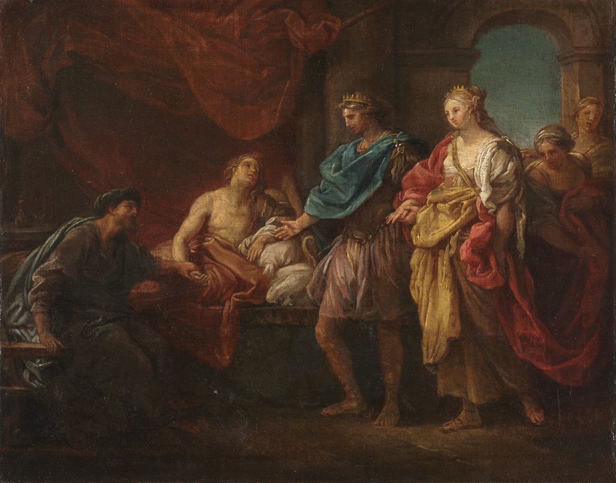 Studie k obrazu "Antiochus a Stratonice", asi 1746 (olej na plátně) od Pompeo Girolamo Batoni