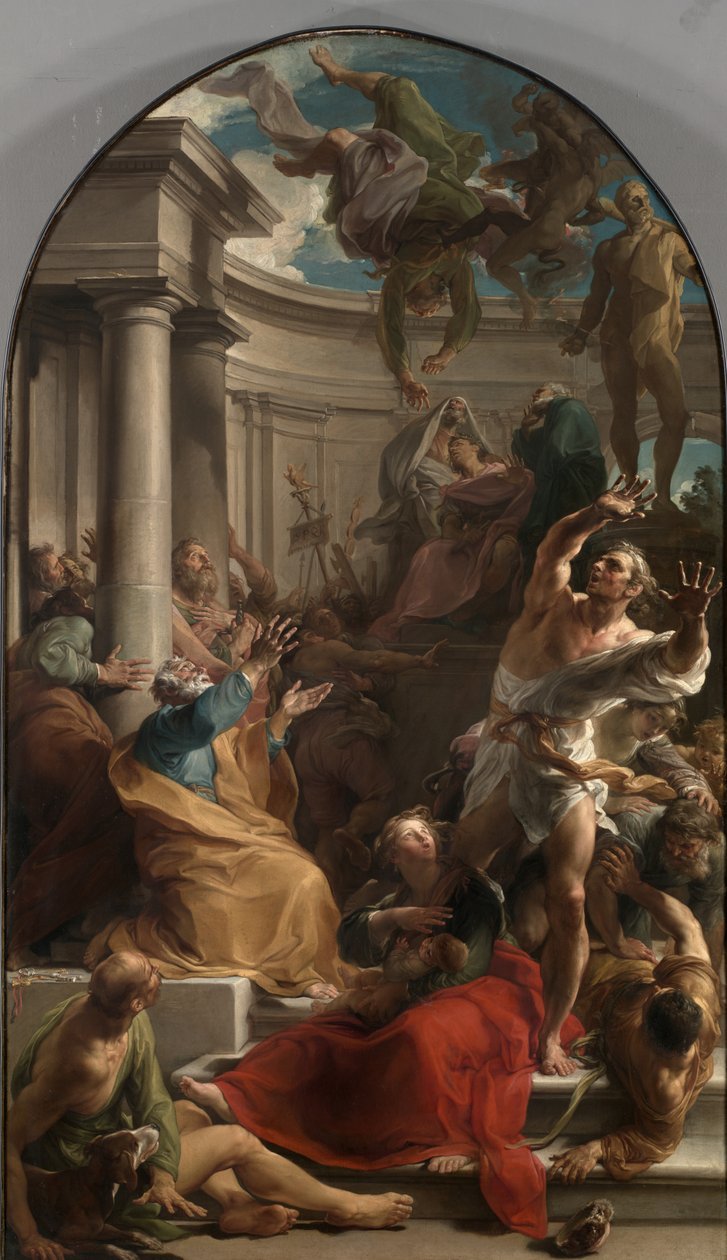 Pád Simona Maguse, kolem 1745-50 od Pompeo Girolamo Batoni