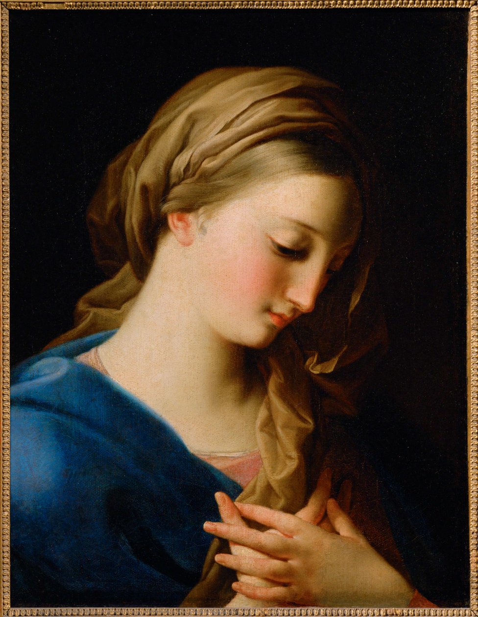 Panna Marie Zvěstování (malba na plátně) od Pompeo Girolamo Batoni