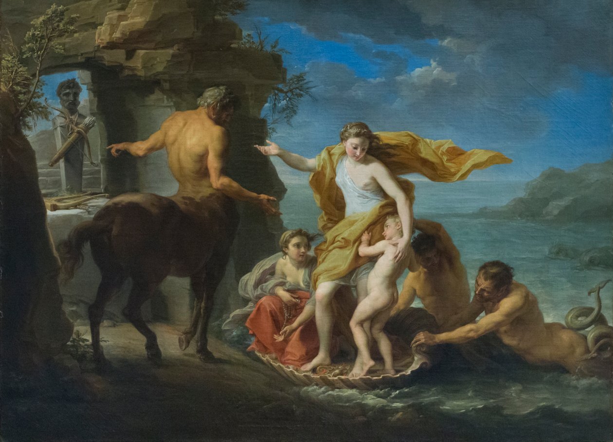 Thetis dává Achilla Chironovi od Pompeo Girolamo Batoni