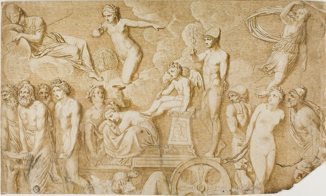 Triumph of Love (po antickém basreliéfu) od Pompeo Girolamo Batoni